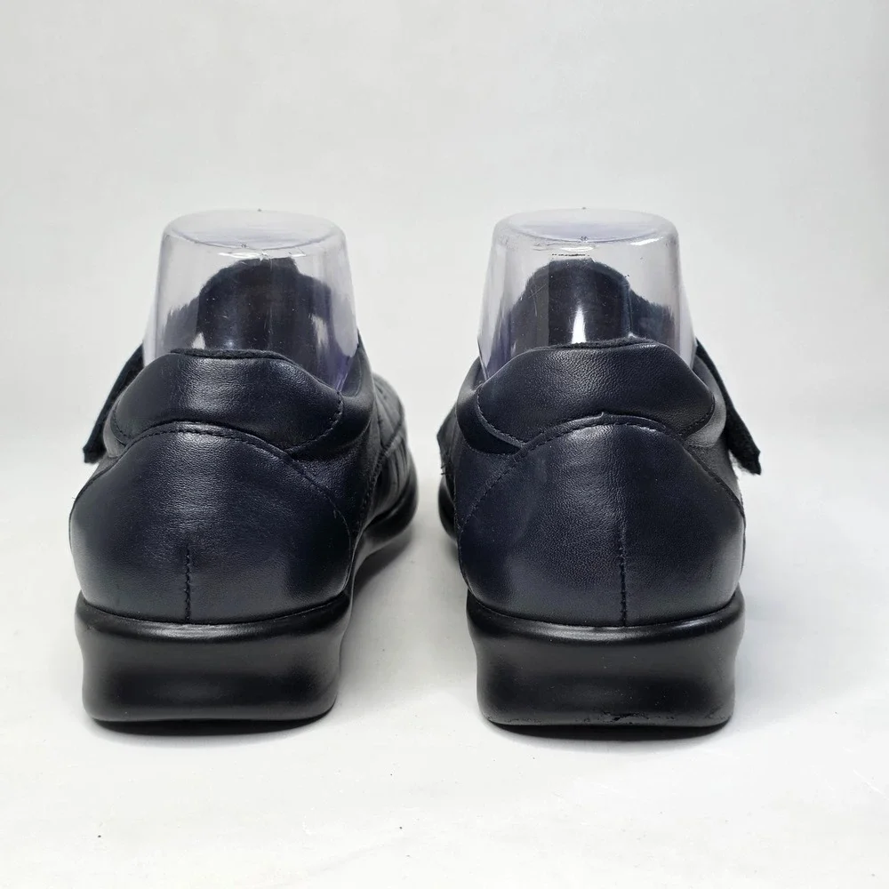 SAS Roamer Tripad Sandals Women's 8.5 WW Extra Wide Navy Leather T-Strap Shoes
